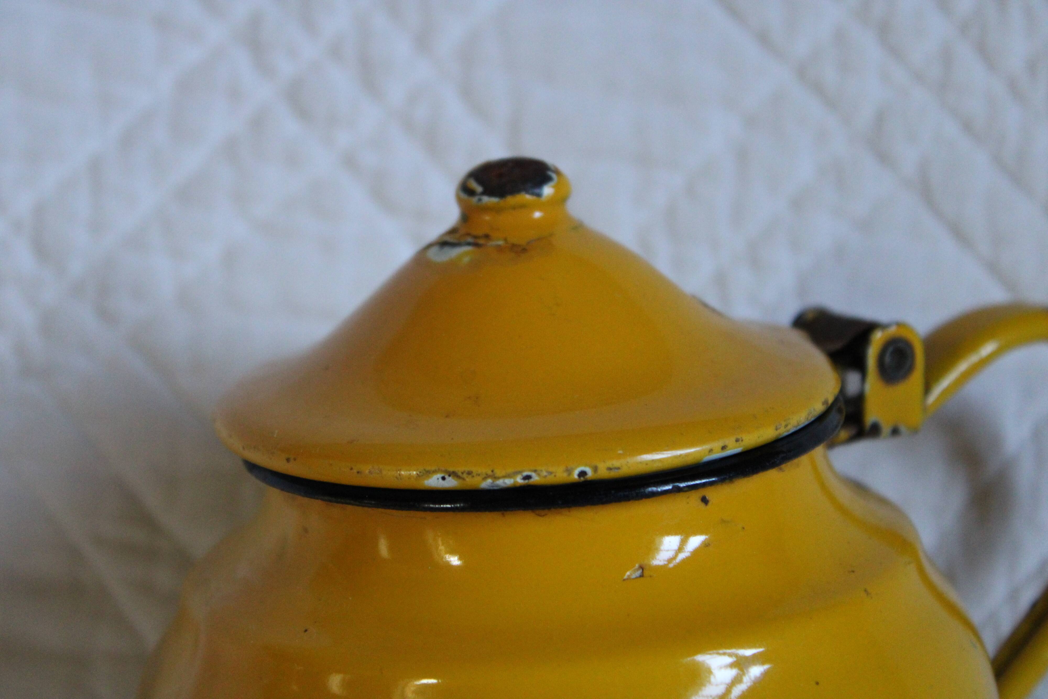 Ancient enamelled teapot