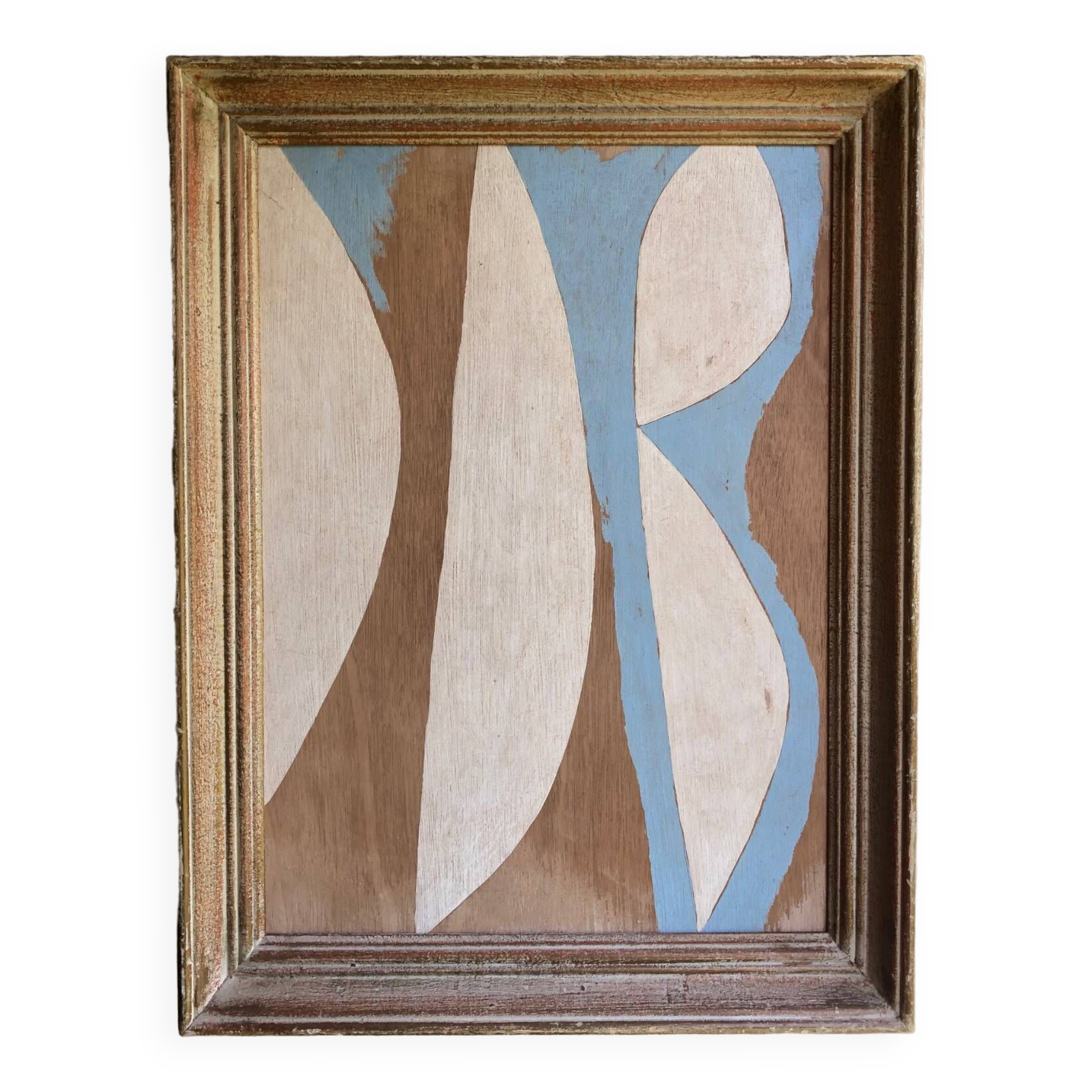 Abstract painting on wood panel