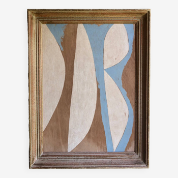 Peinture abstraite sur panneau de bois