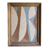 Abstract painting on wood panel