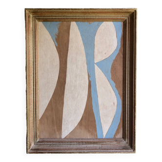 Peinture abstraite sur panneau de bois