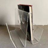 Vintage plexiglass magazine holder, 1970s