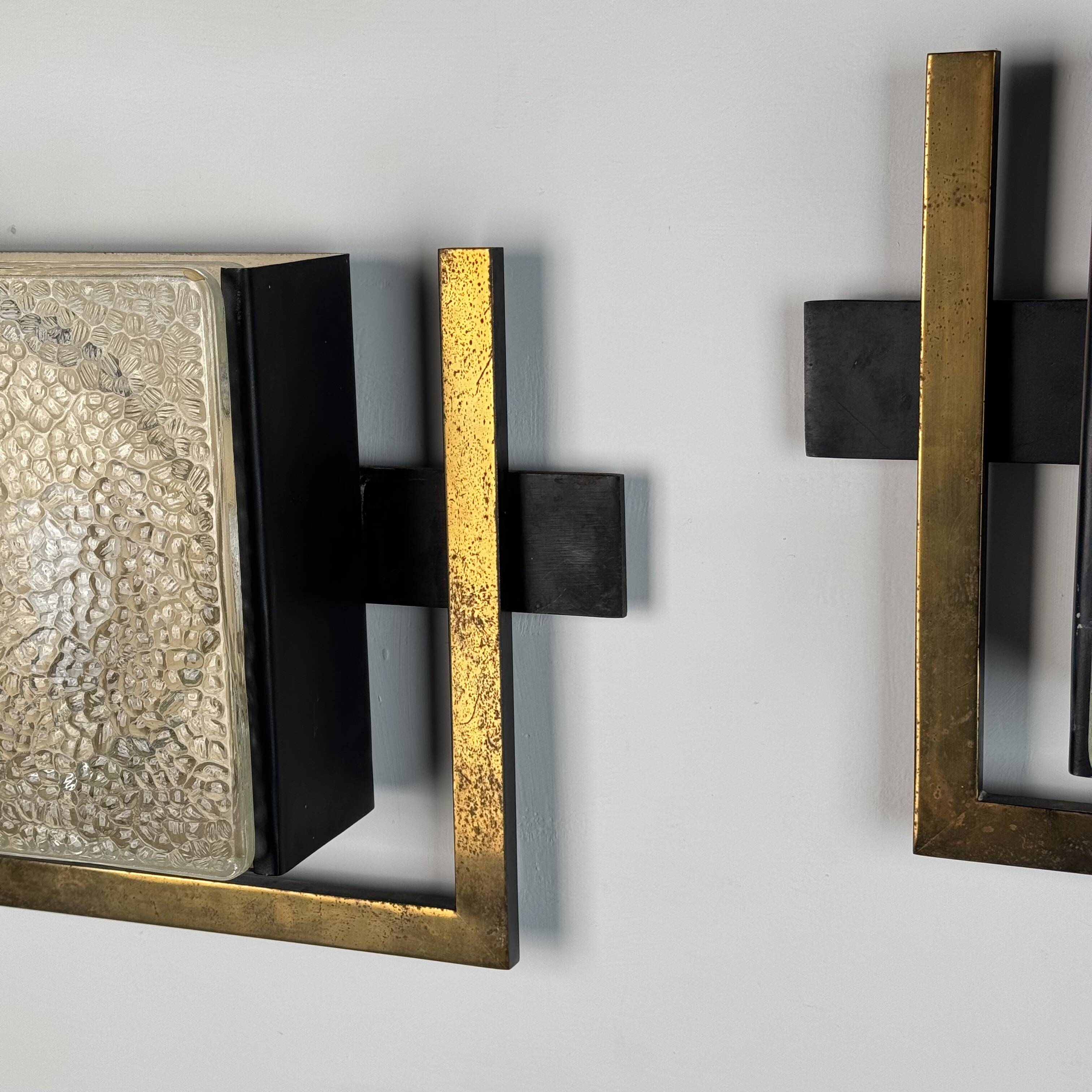 Pair of Wall Lights by Jacques Adnet, From the Nevada line, France 50s