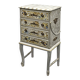 Vintage commode refurbished with 4 drawers in classic style with floral decor.