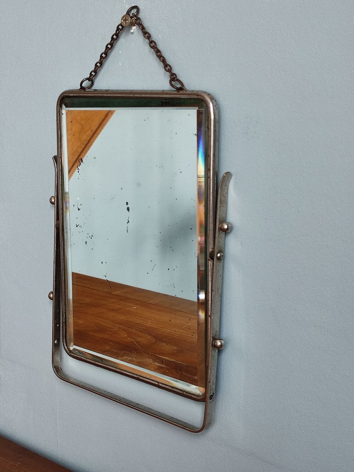 Beveled barber mirror 21x25cm