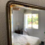 Vintage 1930s barber's triptych mirror, black beveled crystal - 28 x 70 cm