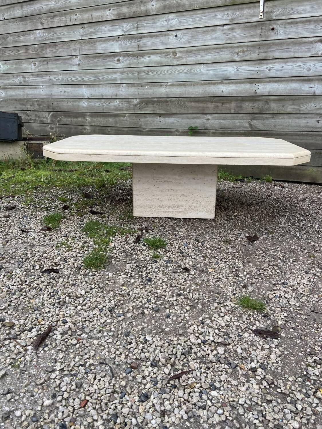 Travertine coffee table