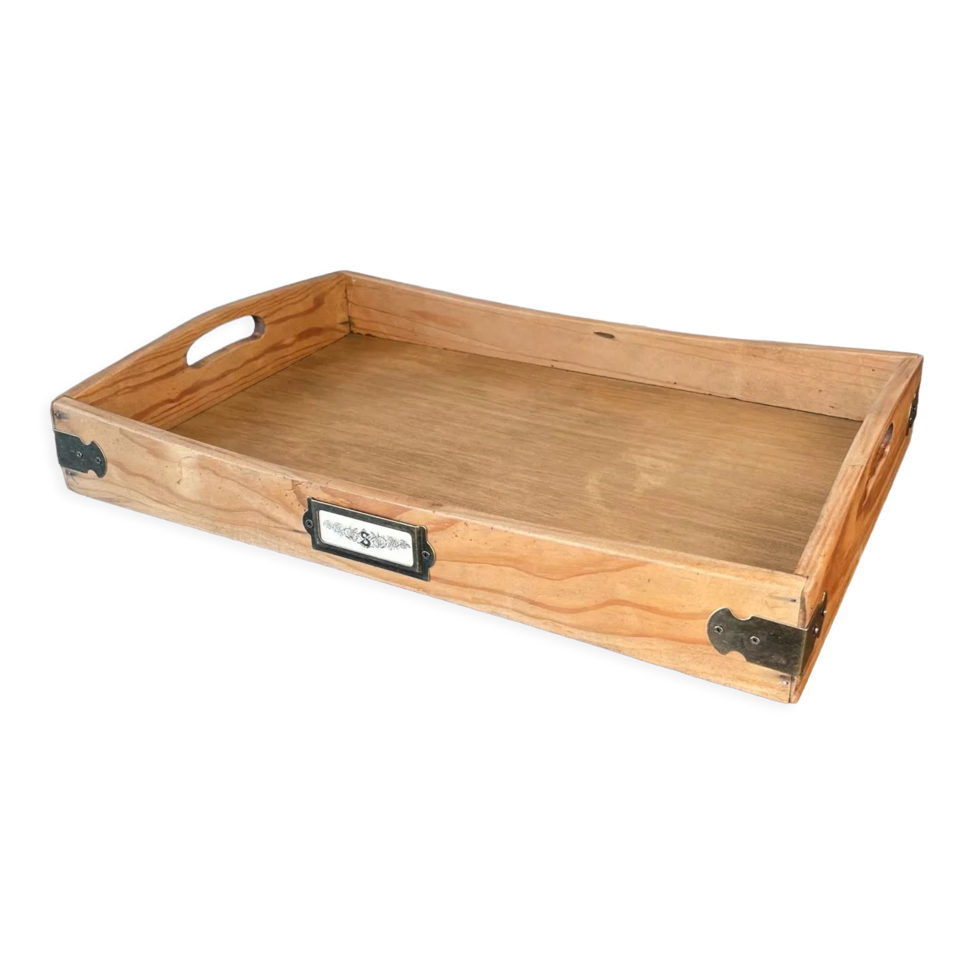 Serving tray in raw wood