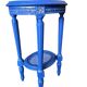Table d'appoint ronde vintage en bois bleu / guéridon / support