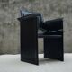Tito Agnoli Italian black leather design chair