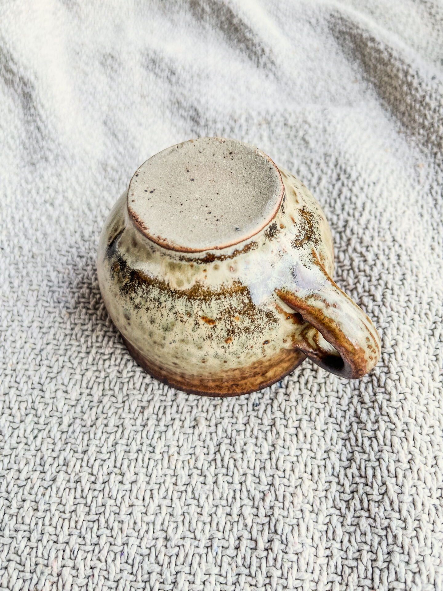 7 coffee cups in pyrite stoneware Brutalist Style