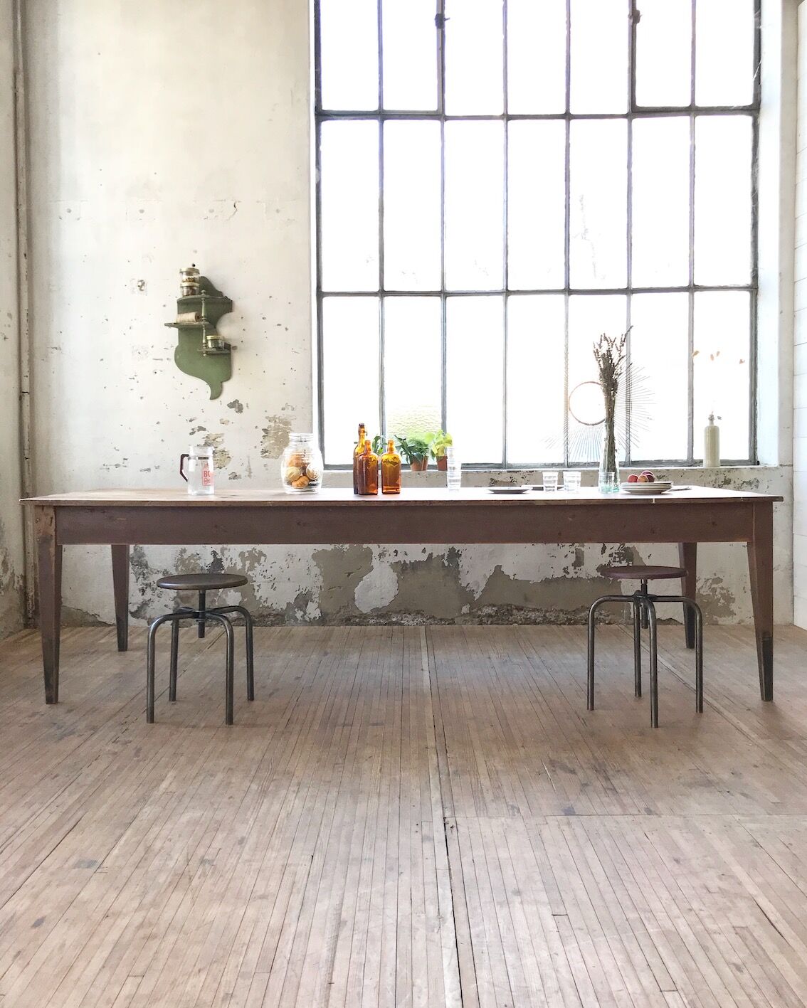 Vintage pine farm table
