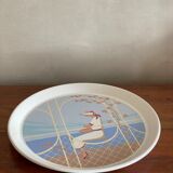 Large plate, earthenware dish of St Amand women's décor and garden