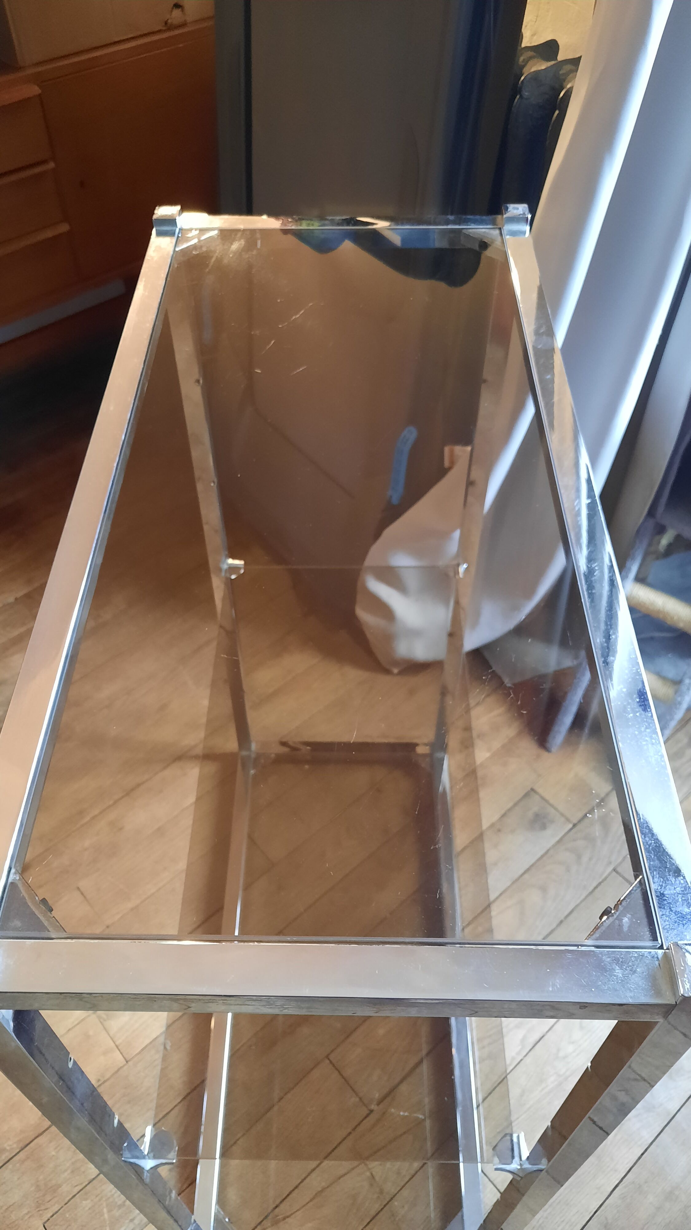 Lot de 2 étagères en métal chromé vintage