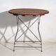 Table de jardin pliante ancienne en bois et fer – Europe centrale, vers 1950