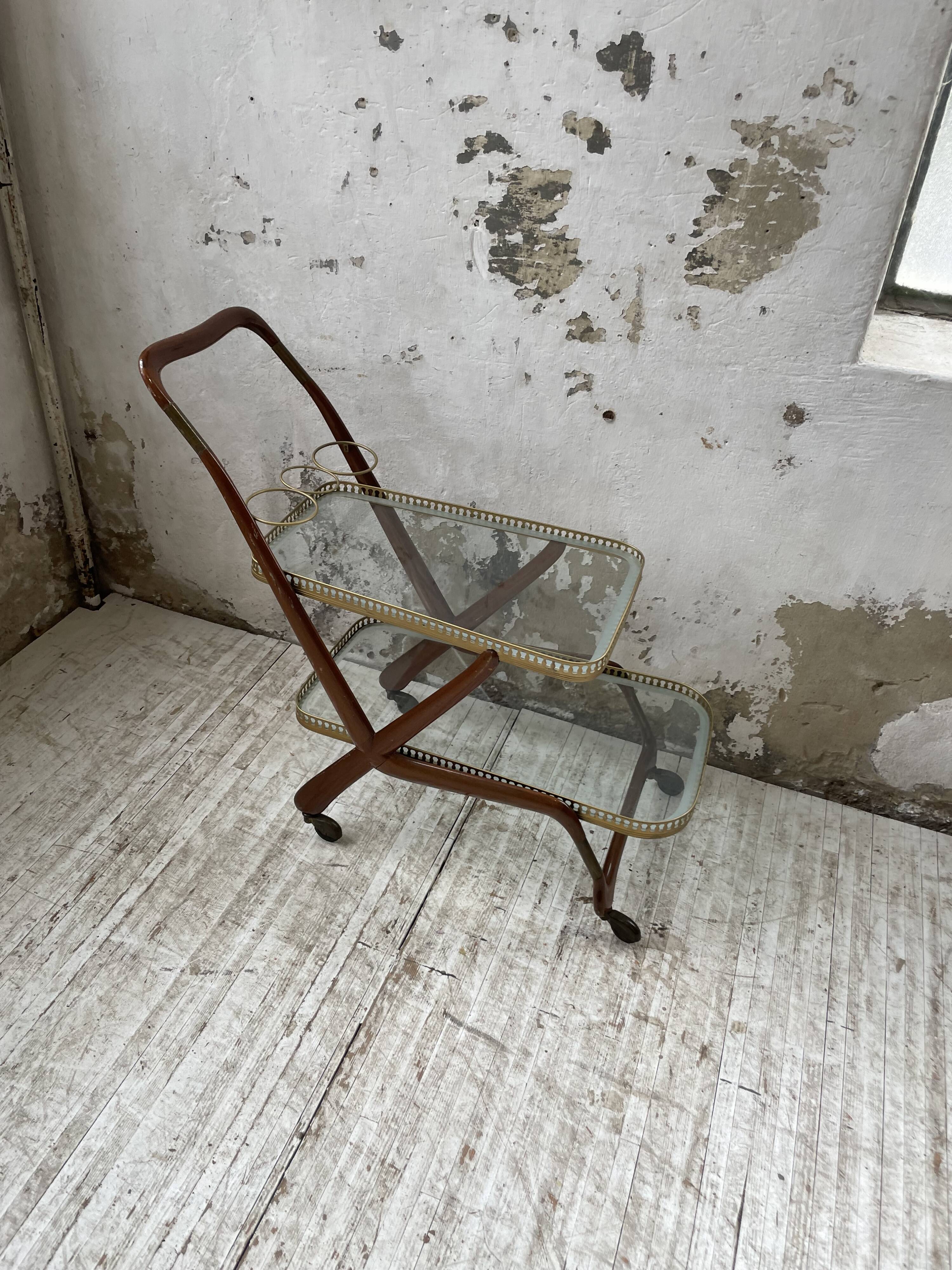 Italian Cesare Lacca style trolley, 1950s