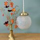 Vintage art deco frosted glass globe pendant light