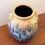 Vase en grès émaillé à coulure