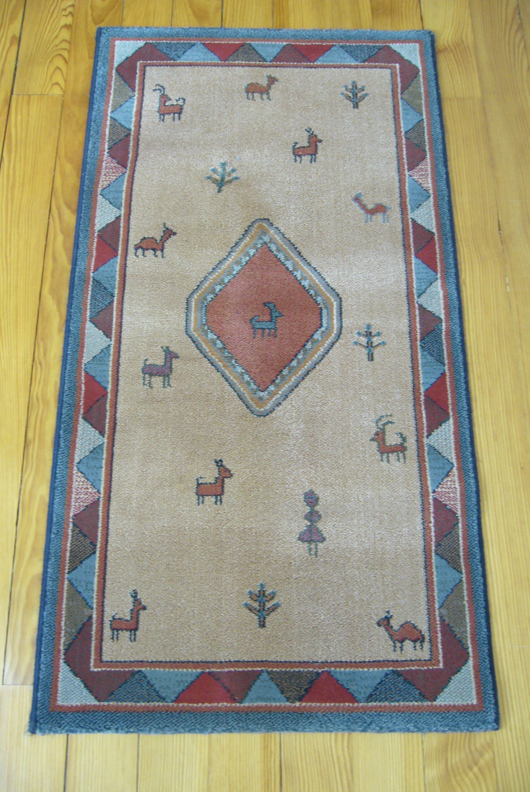 Pair of 60 x 120 Peruvian wool rugs