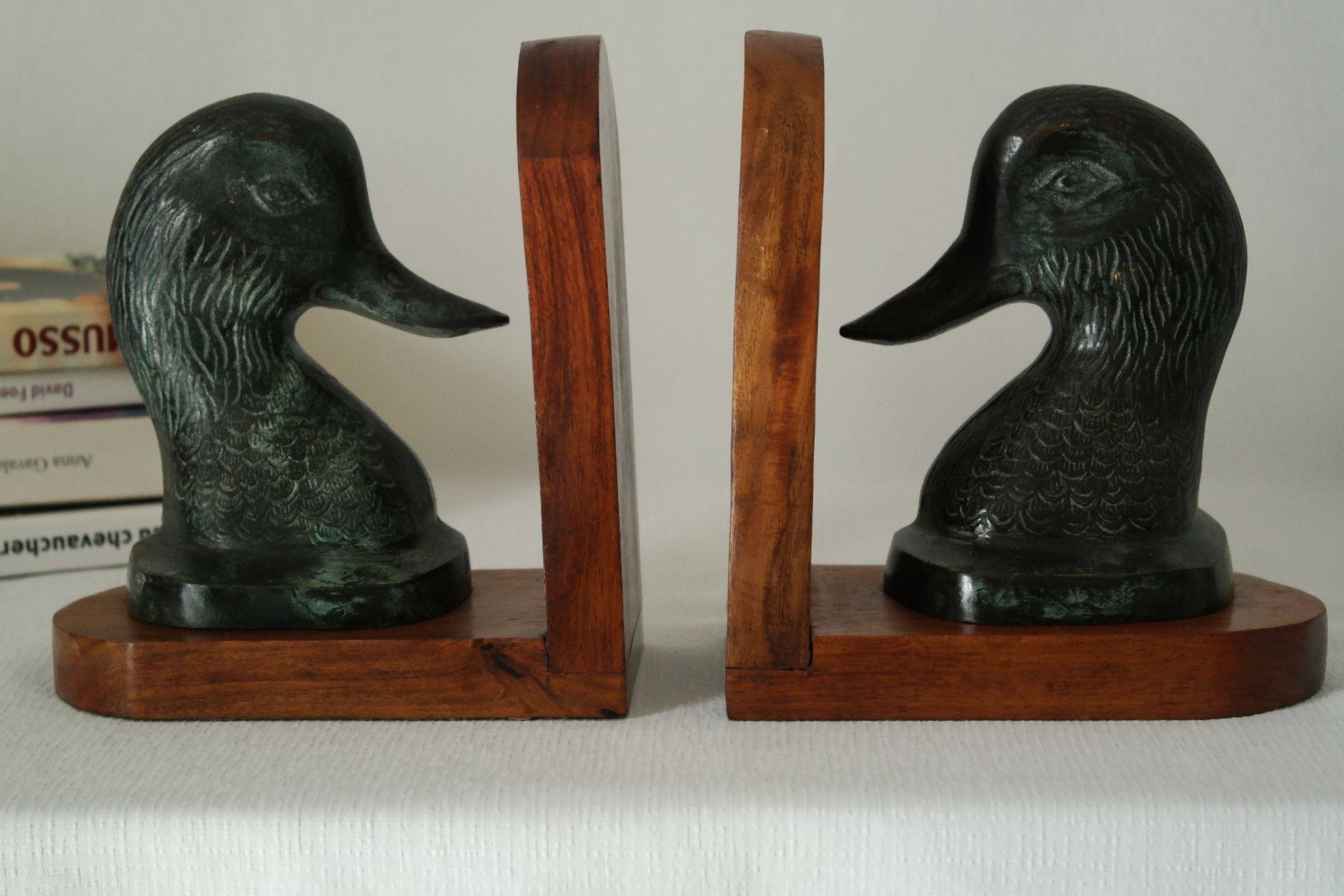 Pair of Greenhouse books vintage duck metal and mahogany