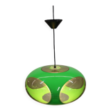 Massive Belgium Space Age UFO Lamp, Green Mid-Century Modern Lighting