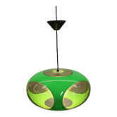 Massive Belgium Space Age UFO Lamp, Green Mid-Century Modern Lighting