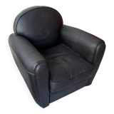 Matching black leather armchair – comfort and elegance