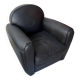 Matching black leather armchair – comfort and elegance