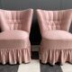 Suite de 2 chaises roses 1960