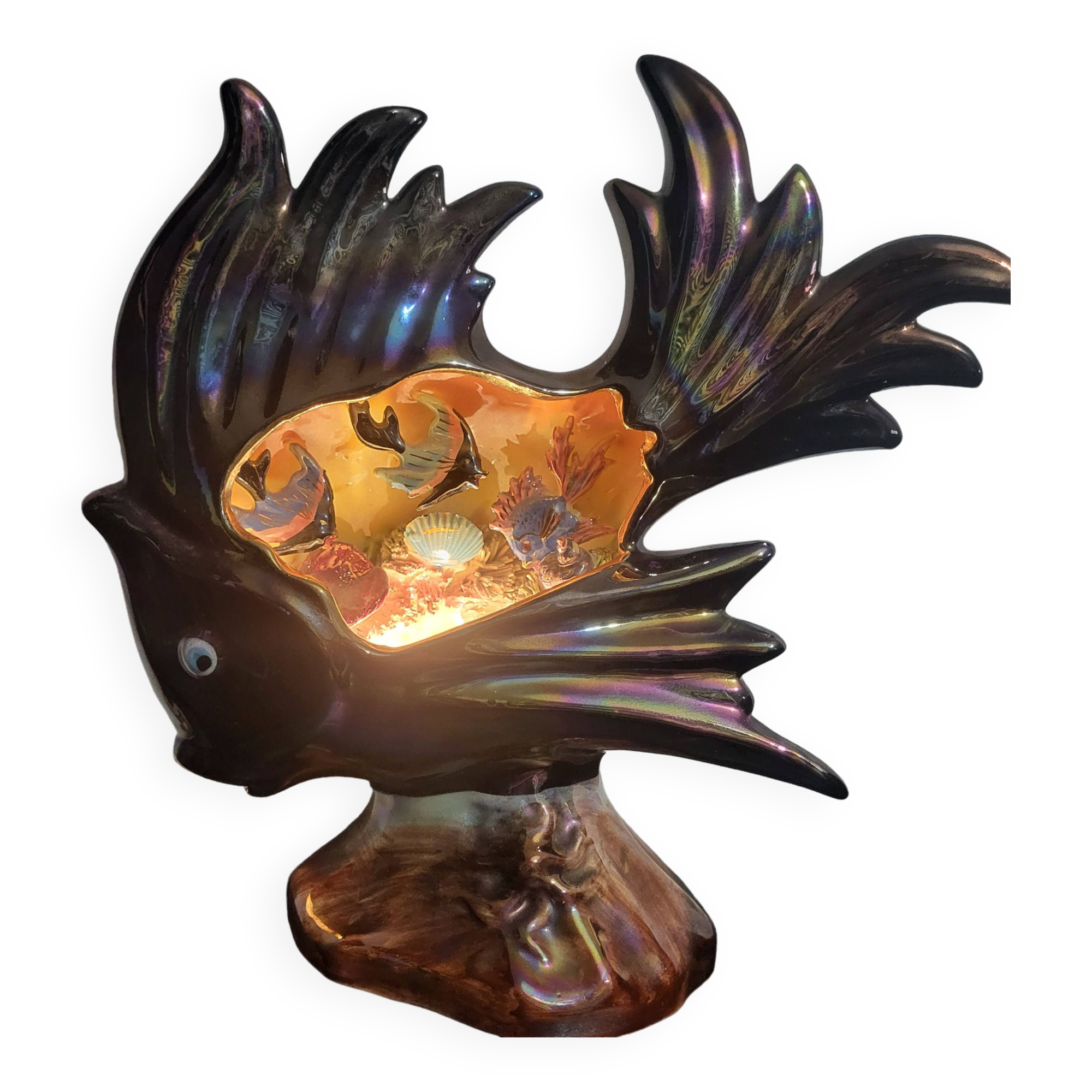 Monaco Cerdazur fish lamp, 1950-60