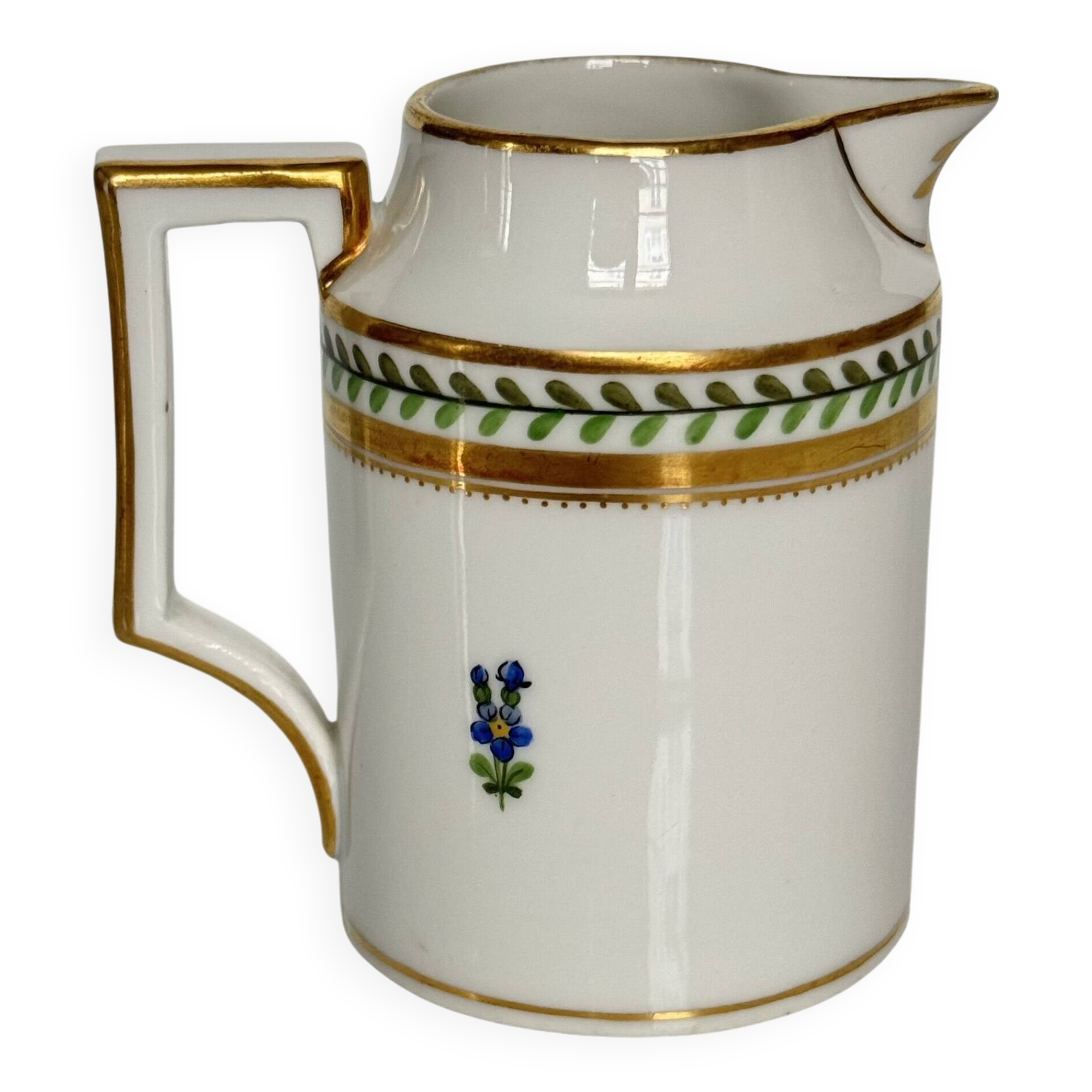 Vienna Porcelain Milk Jug | Hand-Painted Flowers | 19th Century