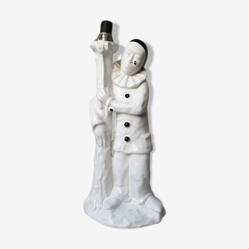 Pied de lampe vintage "Pierrot la Lune" en céramique
