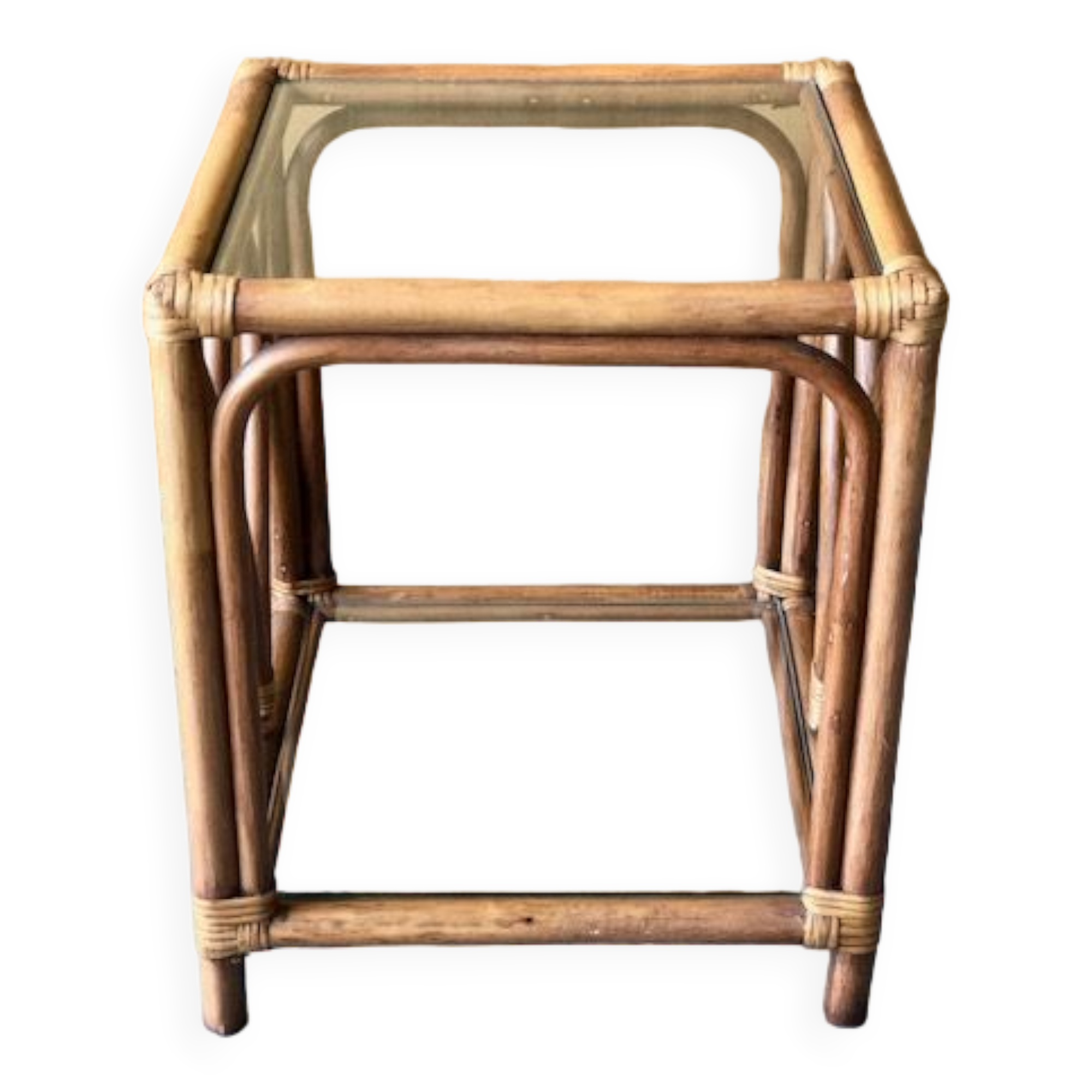 Bamboo and rattan bedside tables