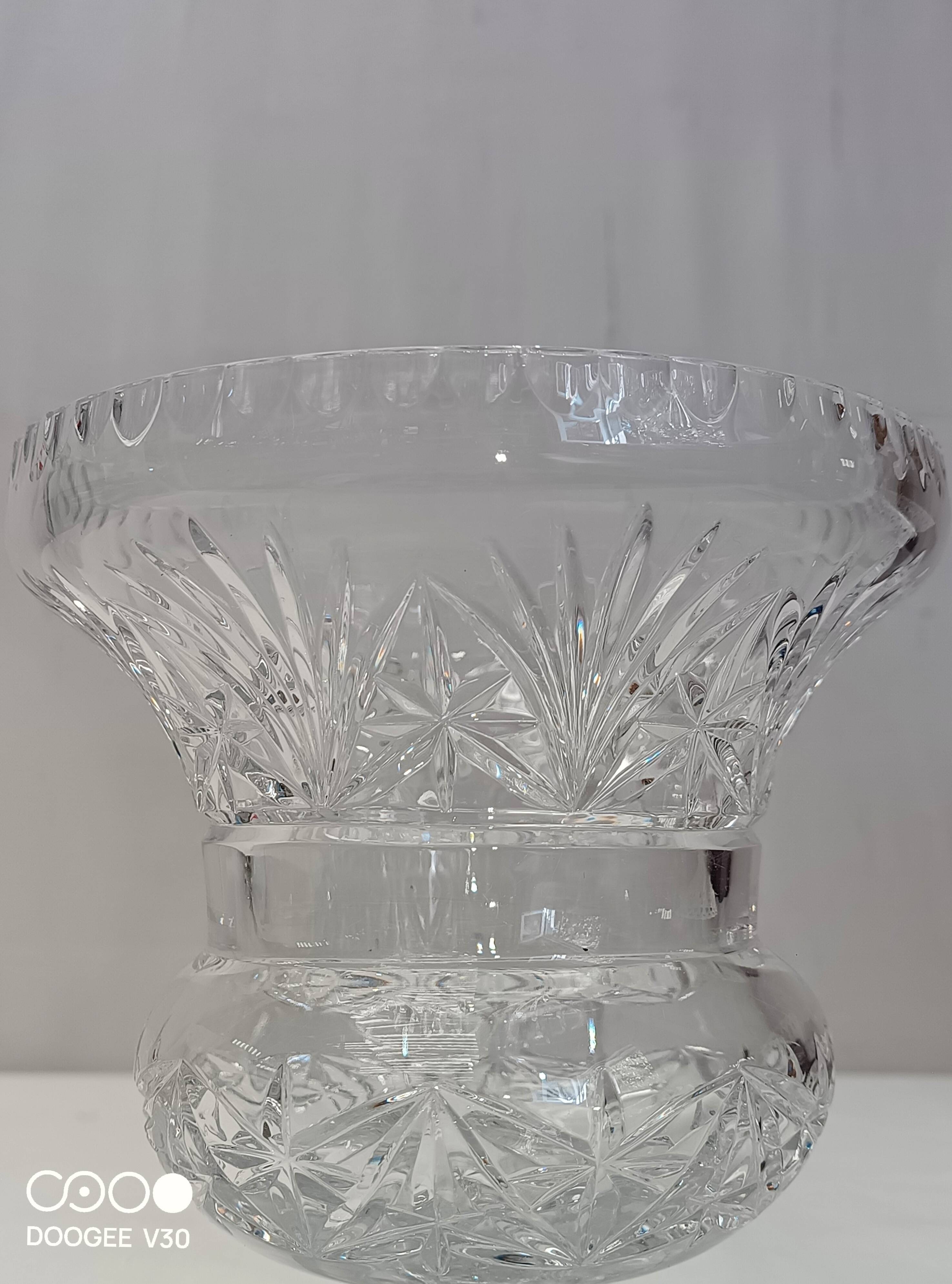 Large antique crystal cut vase