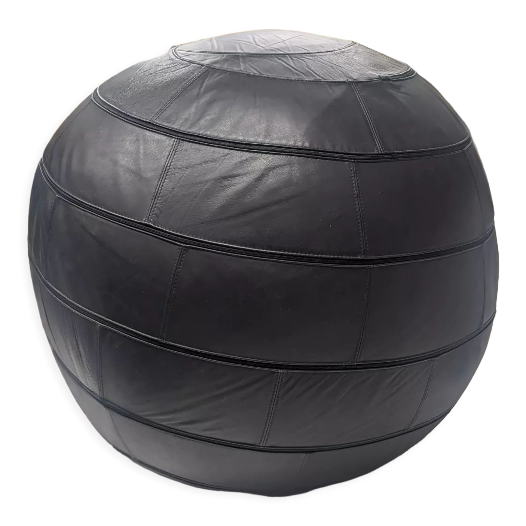 Black leather ottoman by Edwin and Niekel Taco for Leolux 90