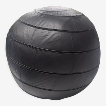 Pouf noir en cuir d'Edwin et Niekel Taco pour Leolux 90