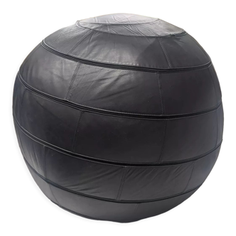 Pouf noir en cuir d'Edwin et Niekel Taco pour Leolux 90