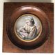 Miniature oil on ivory: Young reader