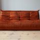 3-seater Togo dark amber velvet sofa designed by Michel Ducaroy 1973