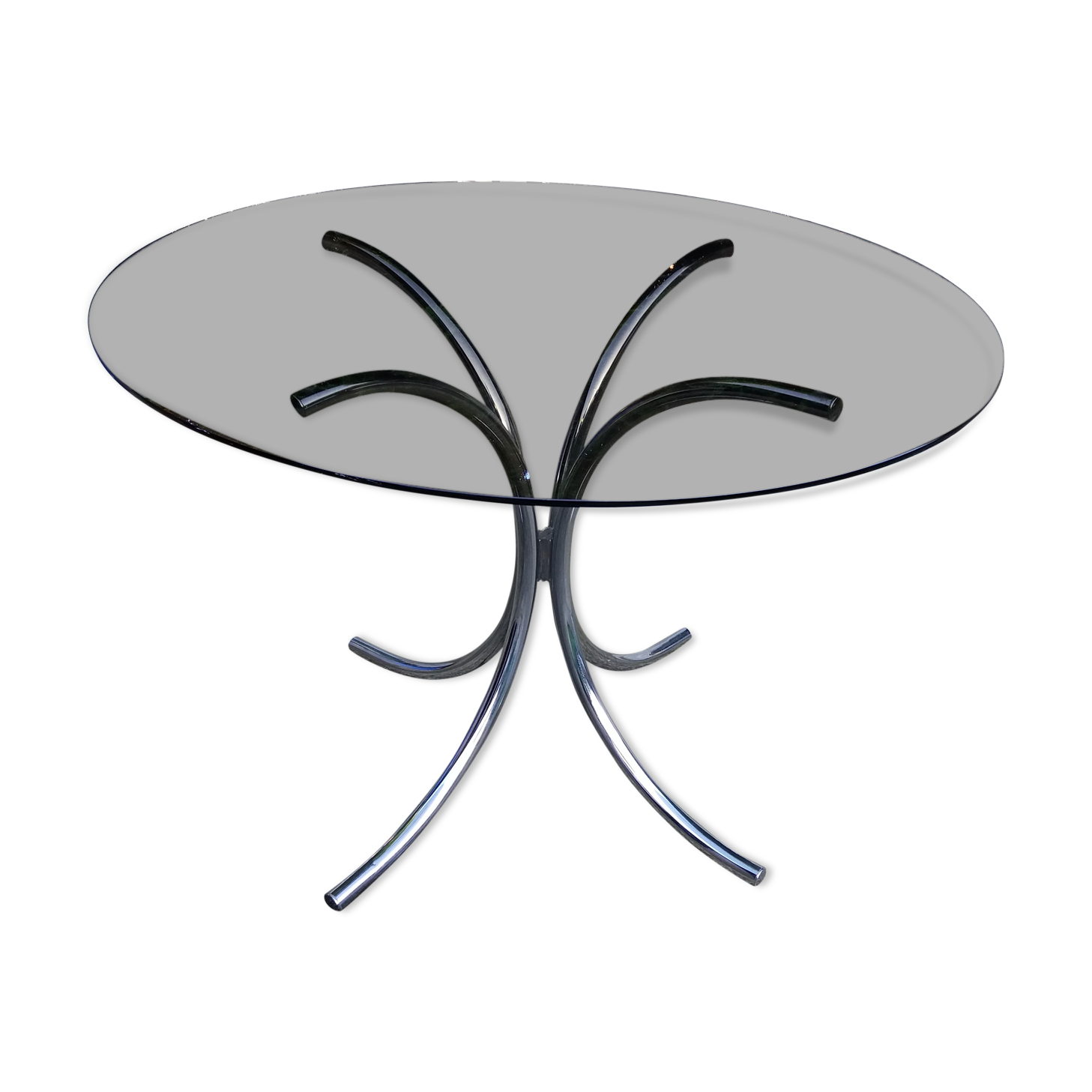 Glass and chrome round table