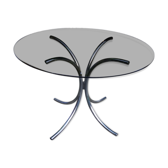 Glass and chrome round table