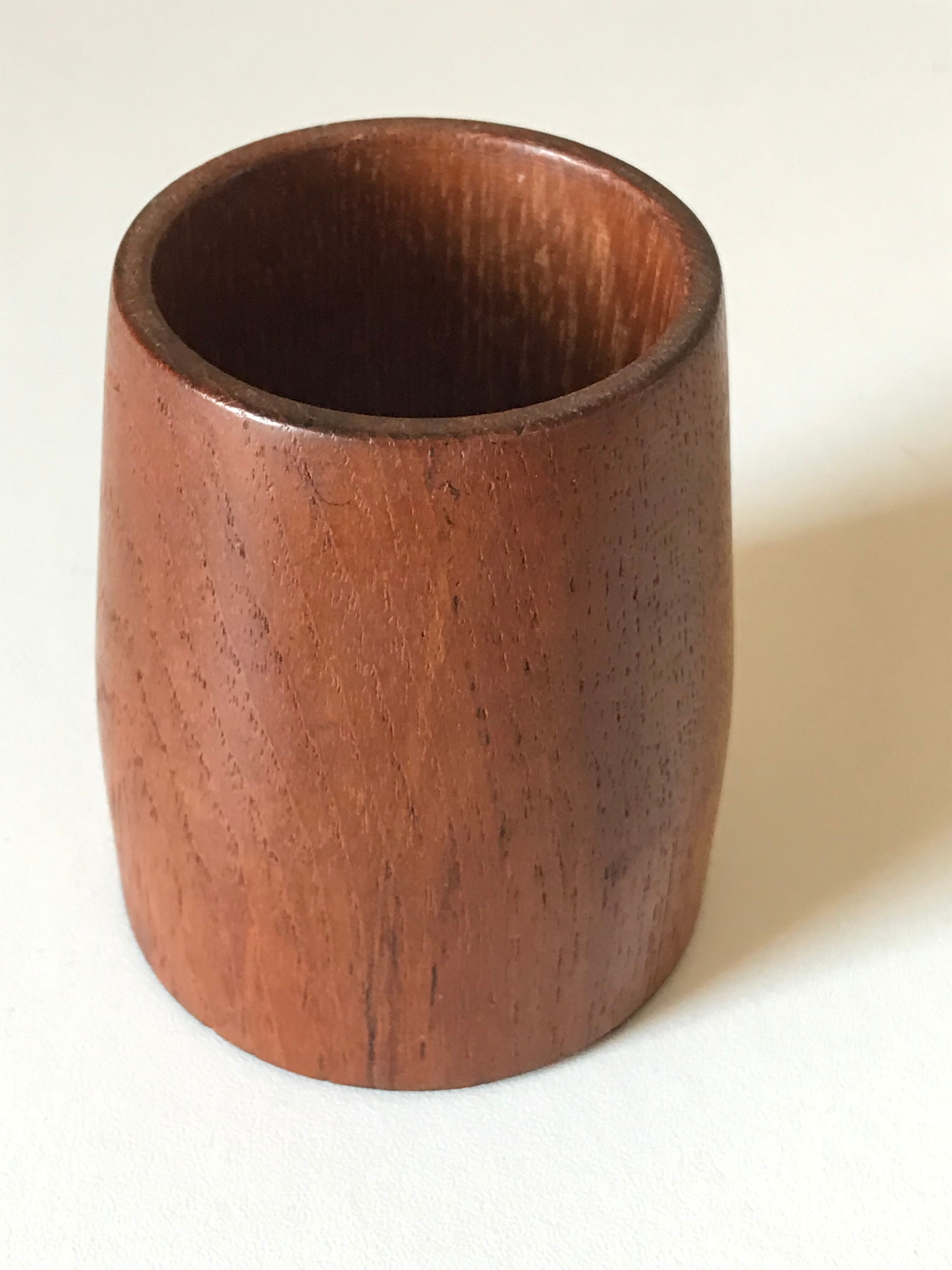 Teak pencil pot vintage 60 years