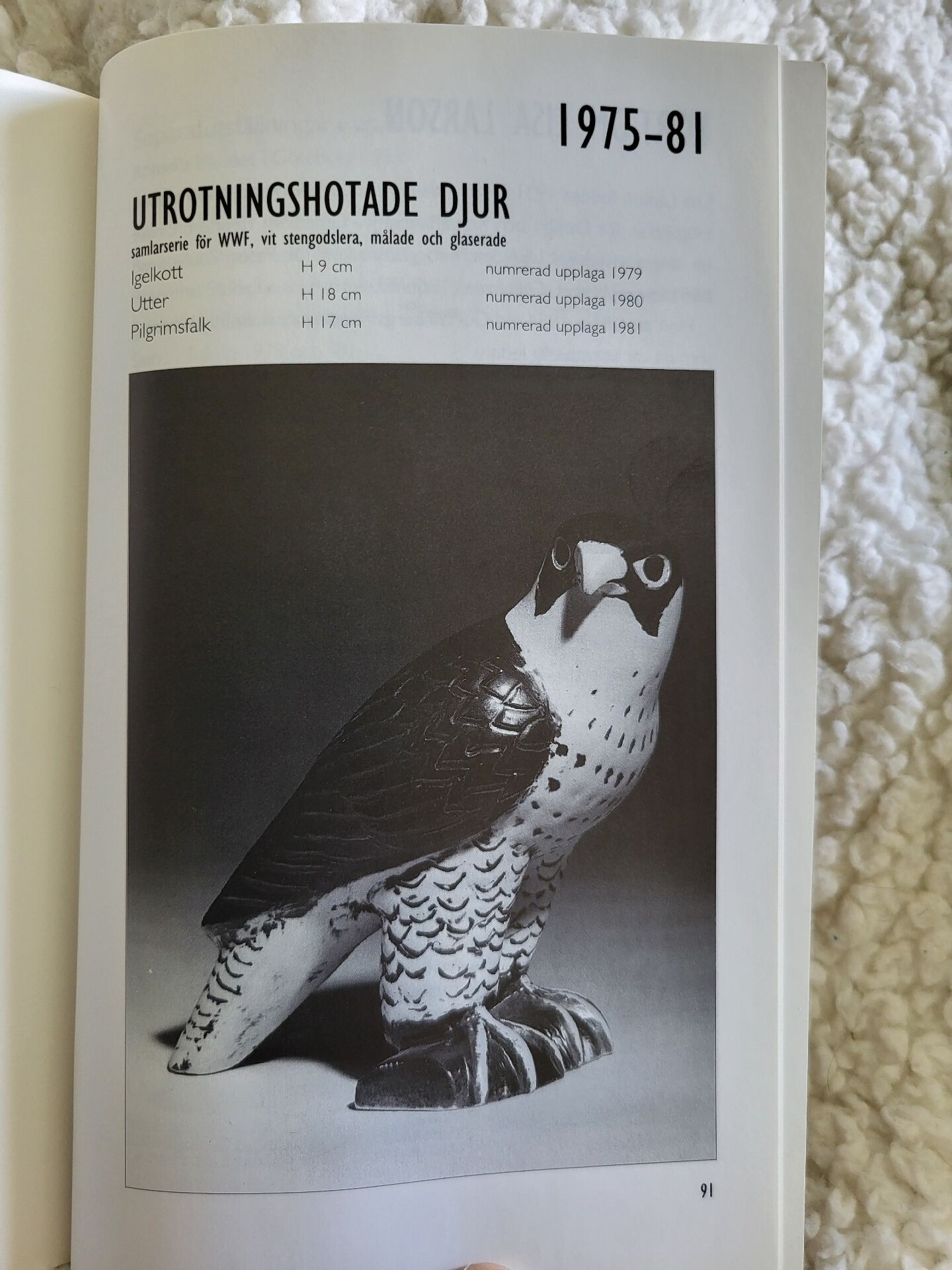 Ceramic Peregrine Falcon Lisa Larson Gustavsberg Studio Limited Edition