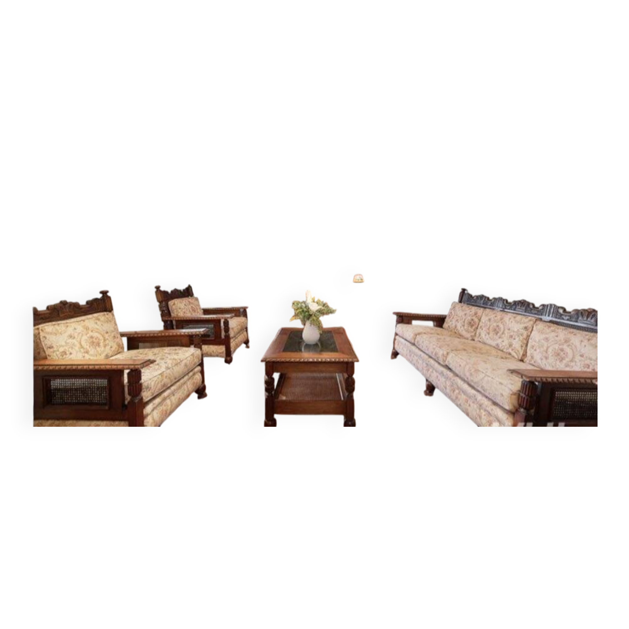 Salon style Jacobin 1910 - 3-seater sofa and 2 armchairs