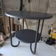 Table ronde Bauhaus double plateaux grise