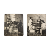Jazz Band, 1940s b/w images on heavy wooden panels, 85 x 99 cm