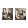 Jazz Band, 1940s b/w images on heavy wooden panels, 85 x 99 cm