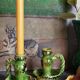 Duo of vintage potter's ceramic candle holders Regional Folk Art