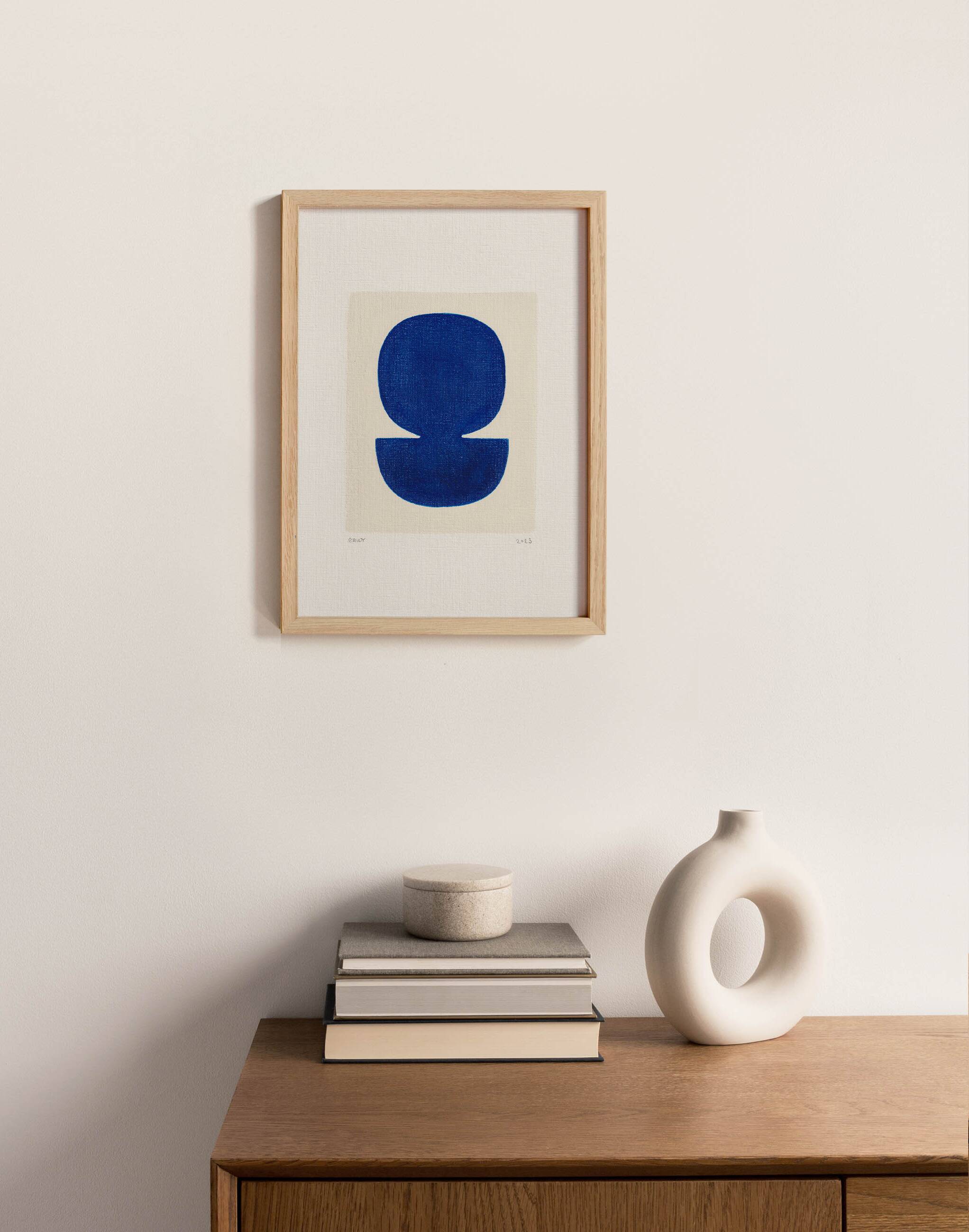 Peinture abstraite sur papier signée Eawy