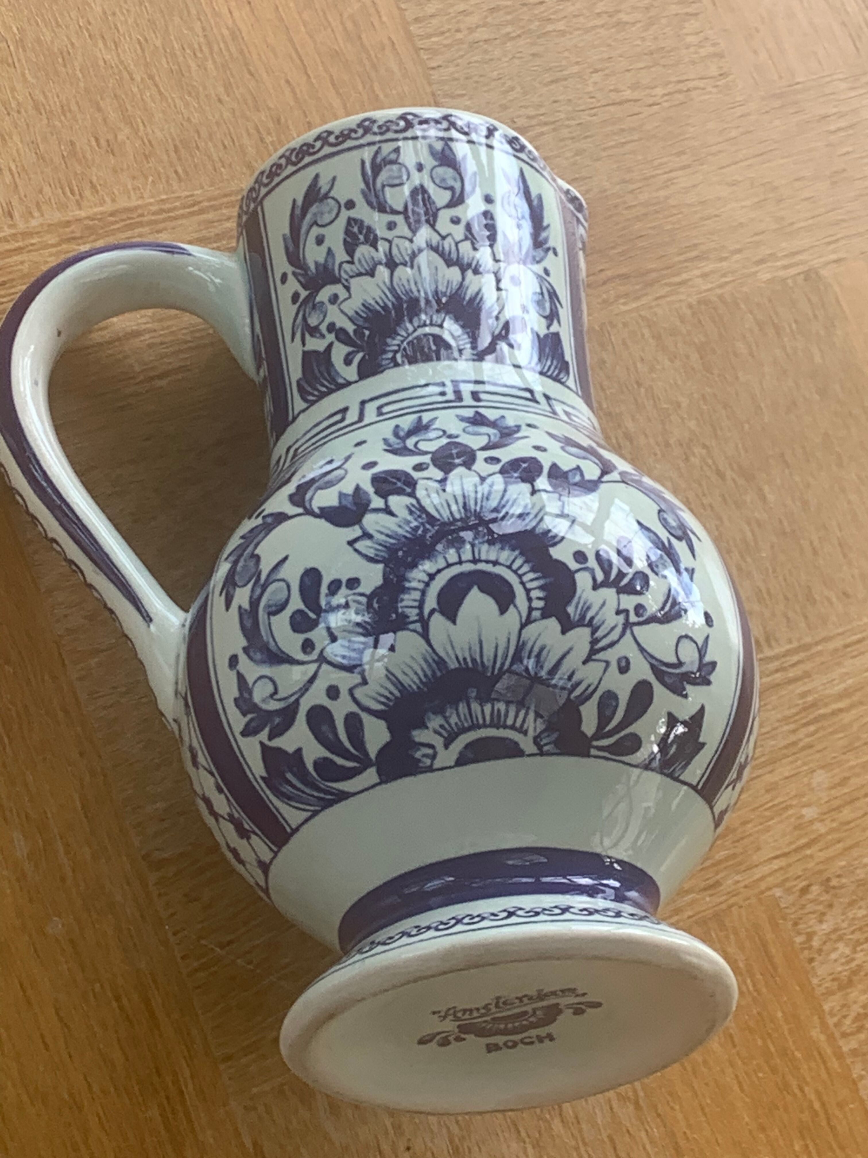 Jug, pitcher, delft pattern amsterdam model of vintage boch